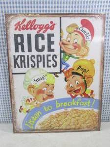 lot 203 image: (G-1) Tin Sign Kelloggs Rice Kris...
