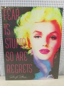 lot 209 image: (C-3) Tin Sign - Marilyn Monroe Fe...