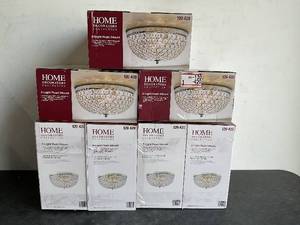 lot 32 image: LOT OF 7. Hampton Bay Juliard 13 in. 2-Light Chrome and Crystal Flush Mount