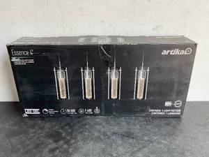 lot 35 image: Artika Essence 27-Watt Chrome Integrated LED Mordern Hanging Pendant Chandelier Light Fixture for Dining Room or Kitchen Island