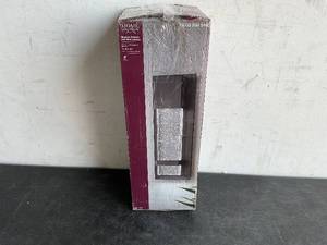 lot 39 image: Home Decorators Collection 1-Light Black LED Integrated Outdoor Sconce Lantern Light with Seeded Glass