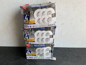 lot 47 image: LOT OF 3. Globe Electric 91203 LED Glare Control Directional 4in. White Recessed Kit 6pk