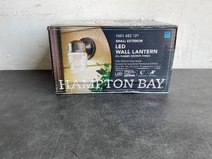 lot 53 image: Hampton Bay Dusk-to-Dawn Oil-Rubbed Bronze LED Outdoor Wall Lantern Sconce