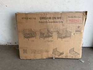 lot 78 image: Dream On Me Cape Cod 5-in-1 Convertible Crib in Pebble Grey