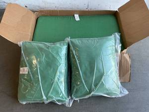 lot 144 image: Arden Collection 46 in. x 26 in. Outdoor Loveseat Cushion Set in Moss Green Leala
