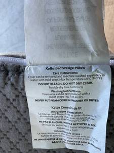 lot 145 image: Klbs Bed Wedge Pillow with Memory Foam Top with Stylish Gray Jacquard Cover