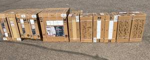 lot 20 image: LOT OF 12 Hampton Bay Shaker Kitchen Cabinets in Satin White