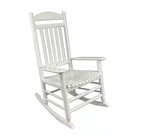 lot 14 image: LOT OF 2. Hampton Bay Patio White Wood Outdoor Rocking Chair