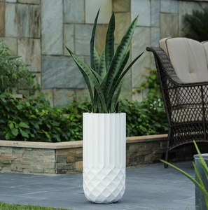 lot 16 image: LOT OF 2 Luxen Home 24.88 in. H Tall White Composite Planter