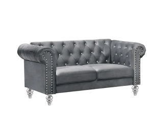 lot 17 image: Emma Crystal Loveseat Gray