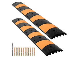 lot 22 image: LOT OF 2. VEVOR Rubber Speed Bump, 2 Pack 2 Channel Speed Bump Hump, 72.8 Long Modular Speed Bump Rated 22000 LBS Load Capacity, 72.8 x 12.2 x 2.2 Garage Speed Bump