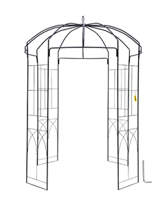 lot 72 image: VEVOR Birdcage Shape Gazebo 96 in. H x 62.4 in. W Heavy Duty Wrought Iron Arbor for Climbing Vines Wedding Arch Trellis,Black