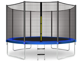 lot 81 image: CalmMax Trampoline 12FT Jump Recreational Trampolines with Enclosure Net