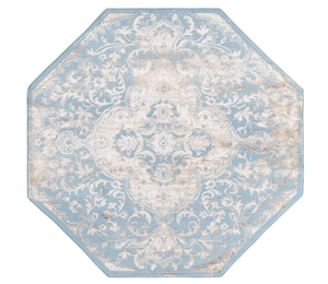 lot 89 image: Highbury Collection Rug  5 Ft Octagon Teal Medium-Pile Rug
