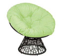 lot 97 image: Costway Rattan Papasan Chair Ergonomic Chair 360-degree Swivel Soft Cushion Garden Green