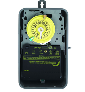 lot 113 image: 24-Hour Mechanical Time Switch, 208-277 VAC, 60Hz, DPST, IndoorOutdoor Metal Enclosure, 1 Hour Interval
