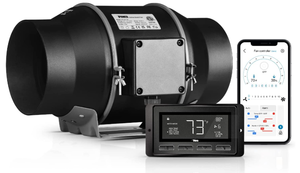 lot 121 image: iPower DF150-AS 6 Inch Inline Duct Ventilation Fan with Temperature Humidity and Alexa Voice Control via WiFi APP, Quiet Exhaust Blower for Grow Tent, 6 EC, Hydroponics and Heating Cooling Booster