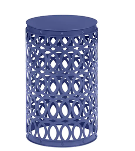 lot 130 image: Hampton Bay 19.5 in. H Twilight Blue Metal Round Outdoor Side Table