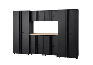 lot 7 image: Husky 7-Piece Regular Duty Welded Steel Garage Storage System in Black (109 in. W x 75 in. H x 19 in. D)