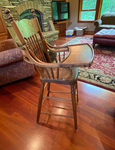 lot 21 image: Antique Wood High Chair