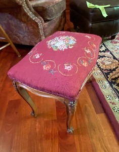lot 27 image: Antique Needlework Footstool