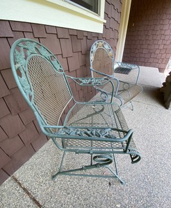lot 38 image: Vintage Iron Patio Chairs