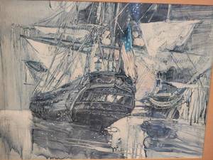 lot 102 image: Sound of Cannon Fire American Nautical Print
