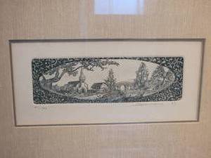 lot 105 image: De Marco Country Sunday Original Etching, Signed