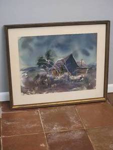 lot 106 image: Rustic Farmhouse Watercolor Schuyler Print
