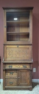 lot 16 image: Stunning Antique Scandinavian Carved Secretary
