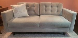 lot 23 image: Minimalist MCM Styled Loveseat Sofa