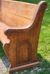 lot 2 image: Breathtakingly Carved Mahogany Church Pew
