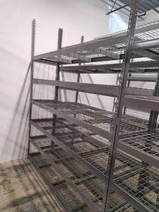 lot 1024 image: Metal Pallet Racking Shelving Unit 6-shelf 8x2x10 with Shelf Grates