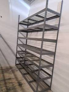 lot 1028 image: Metal Pallet Racking Shelving Unit 7-shelf 8x2x10 with Shelf Grates