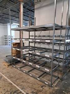 lot 1029 image: Metal Pallet Racking Shelving Unit 5-shelf 8x2x10 with Shelf Grates