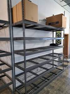 lot 1031 image: Metal Pallet Racking Shelving Unit 6-shelf 8x2x10 with Shelf Grates
