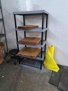 lot 1036 image: Plastic Storage Shelving Unit 5-shelf 36x24x70-12