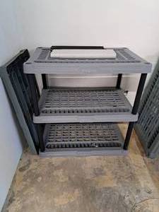 lot 1037 image: Plastic Storage Shelving Unit 4-shelf 3x2x56 with Extra Set of Legs