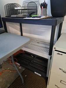 lot 1062 image: Plastic Storage Shelving Unit 3-shelf 36x18x38
