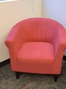 lot 1129 image: Red Fabric Office Entry Arm Chair