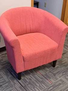lot 1130 image: Red Fabric Office Entry Arm Chair