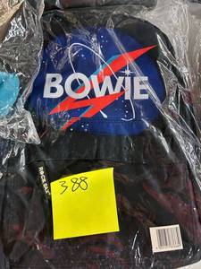 lot 298 image: Wholesale Lot of 100 Assorted Licensed David Bowie Backpacks - $4500 Retail Value