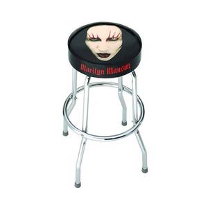 lot 161 image: Upgraded Rocksax Marilyn Manson Red Lips Bar Set - High Top Table and 4 Bar Stools