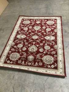 lot 4 image: Home Dynamix Bazaar Scarlet RedIvory 5 ft. x 7 ft. Medallion Area Rug Customer Returns See Pictures