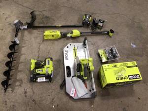 lot 21 image: Lot of assorted ryobi indooroutdoor Tools  Various Models and Conditions  Customer Returns See Pictures