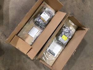 lot 23 image: 2 Lots of PIPE DECOR 24 in. x 7.5 in. x 6.75 in. Driftwood Tan Restore Wood Decorative Wall Shelf with Industrial Steel Pipe L- Brackets   Customer Returns See Pictures