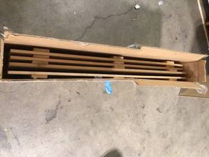 lot 45 image: Porter 12 in. x 48 in. Cedar Board and Batten Shutters Pair in Natural by Design Craft MIllworks    Customer Returns See Pictures