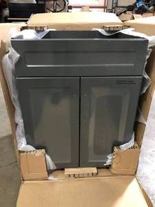 lot 5 image: Glacier Bay All-in-One Stainless Steel 24 in   Storage Cabinet in Dark Gray Customer Returns See Pictures