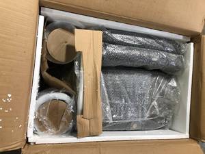 lot 10 image: Adjustable Height Tufted Dark Grey Bonded Leather Bar Stool (Set of 2) by CorLiving     Customer Returns See Pictures