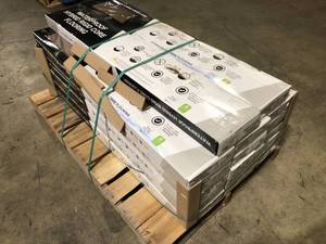 lot 11 image: Pallet of MSI Sienna Elmhurst Oak 10 mm T x 7 in. W Waterproof Laminate Wood Flooring (18 sqftcase (17 Boxes)    Customer Returns See Pictures